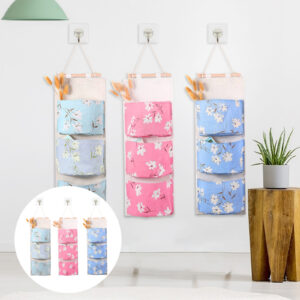 Set 3 Bolsas de Pared Organizadoras con Ganchos Adhesivos