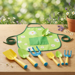 Kit de Jardinería 3 Piezas con Delantal Floral - Orden y Estilo