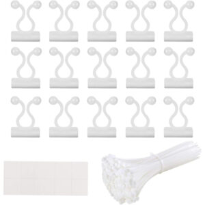 Kit 150 Clips Blancos y Bridas Verdes para Plantas y Jardín
