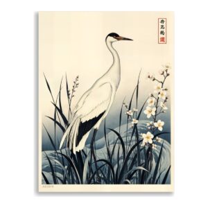 Lámina Grulla Japonesa · Ukiyo-e