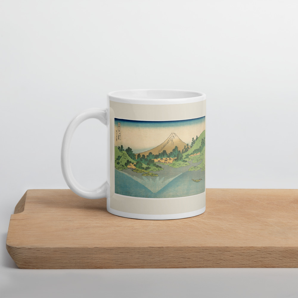 Taza Reflejo del Fuji en el lago Misaka · Hokusai