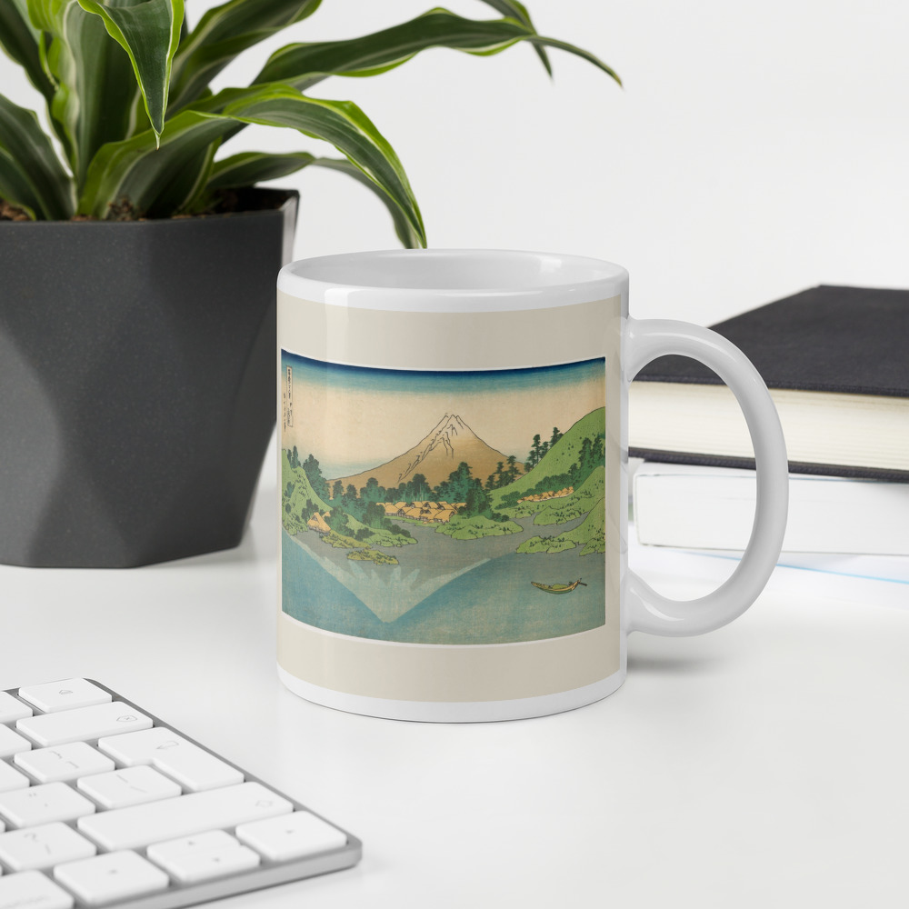 Taza Reflejo del Fuji en el lago Misaka · Hokusai