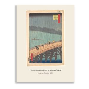 Lámina Lluvia repentina sobre el puente Ōhashi · Hiroshige