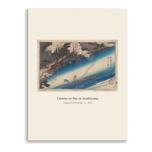Lámina Cerezos en flor en Arashiyama · Hiroshige