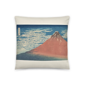 Cojín Fuji rojo · Hokusai