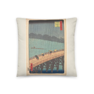 Cojín Lluvia repentina sobre el puente Ōhashi · Hiroshige