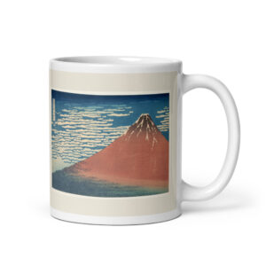 Taza Fuji rojo · Hokusai